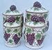 GRAPES kitchen CANISTERS set Ceramic fruit theme home decor