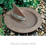 12 1/2″ Diameter Sailboat Sundial Birdbath, French Bronze