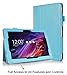 [Corner Protection] ASUS Transformer Pad TF103C Case Cover, FYY® Premium Soft Folio PU Leather Case for ASUS Transformer Pad TF103C Cyan (With Auto Wake/Sleep Feature)