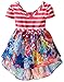 Youngland Baby Girls' Striped Knit To Print Chiffon Fashion Dress