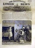 1860 DAWNING GENIUS CLARKE ARTIST BOY DOG GIRL PRINT