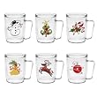 Whimsical Christmas 18 oz Insulated Coffee Mug Set, Clear (6 designs)