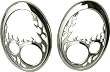 Custom Chrome Head Lamp Rim Open Frame w/ Flames Mini Cooper 2001-2006 Grills-Bumpers Molding-Trim
