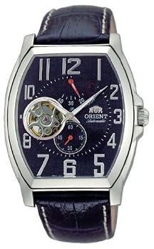 Orient #CFHAA003D Men's Semi Skeleton Power Reserve Automatic Watch with Leather Strap