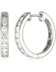 10k Gold Channel-Set Diamond Hoop Earrings (3/4 cttw, H-I Color, I2-I3 Clarity)