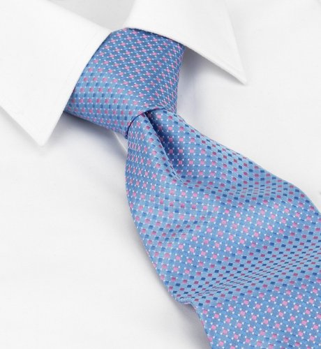 Machine Washable Blue & Pink Spot Tie