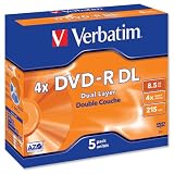Review VERBATIM CORPORATION  / Verbatim DVD-R Recordable Disk Dual Layer Write-once Cased 4x Speed 8.5Gb Ref 43543 [Pack 5]