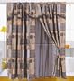 Venice Chenille Curtain Black w/ Valance/Sheer/Tassels