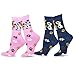 Cute Puppies on the Socks for Women Novelty Cotton Crew 3-Pairs Gift for Her (9-11, Doggies and Foot Prints)
