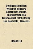Configuration Files: Windows Registry, Autorun.INF, Ini File, Configuration File, Autoexec.Bat, Fstab, Config.Sys, Hosts File, .Htaccess