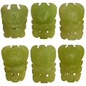 Chinese Jade Mask Figurines - Green 3L x 2W x 2.5H