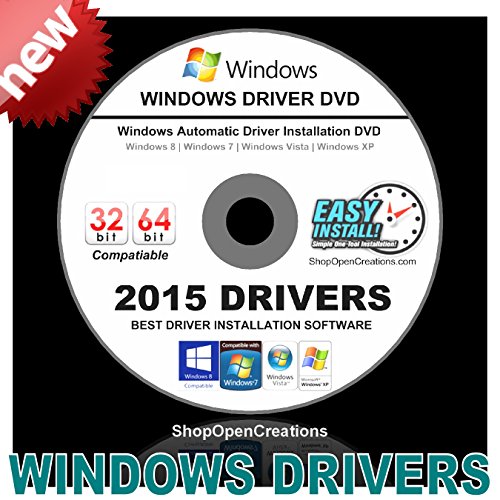 2015 Universal Windows Drivers DVD For Microsoft Windows XP, Vista, 7, 8 and 8.1 - Easy Automatic Install - Install Any Missing Driver or Update Existing Device Drivers