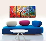 Modern Oil Painting on Canvas - Colorful Life Tree