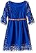My Michelle Girls' Big Cold Shoulder Dress with Drippy Crochet and Belt
