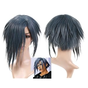 Kindom Hearts Anime Grey Blue Spiky Show Theater Short Wig