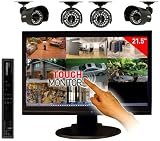 Lorex Edge LH328501C4T22B 8-Channel DVR and 21.5-Inch Touch Screen Monitor with Internet, 3G Mobile Viewing and 4 Security Cameras