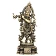 Arts Asian Statues Brass Lord Krishna and Radha 15.5 inches