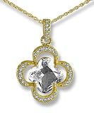 Jewelry : Zasha Clover Stone Diamond Pave Pendant