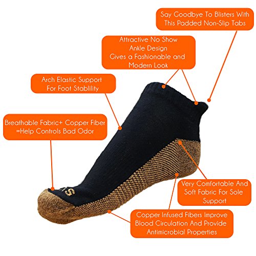 Diabetic Socks Antimicrobial Men Women Wicking Copper Infused Fiber