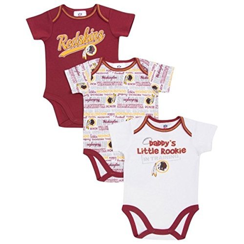 Gerber Washington Redskins Infant 3-piece Bodysuit Creeper Set