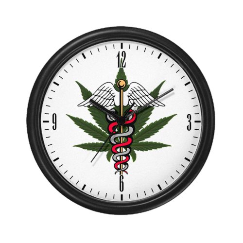 Wall Clock Medical Marijuana Symbol