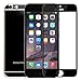 Iphone 6 Plus Colored Mirror Screen Protector [Tempered Glass] Connetech Electroplating Mirror Effect Front Screen & Back Tempered Glass Screen Protector Whole Body Protection Anti Scratches for Iphone 6 6s 6s Plus 5.5inch (Black)