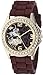Disney Women's MN1054 Rhinestone Accent Minnie Mouse Brown Rubber Strap Watch