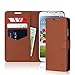 Samsung Galaxy S4 Case, CaseCrown Wallet Case (Brown)
