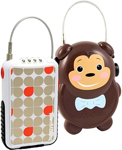 Buggyguard Retractable Stroller Lock Set - Orange/Monkey