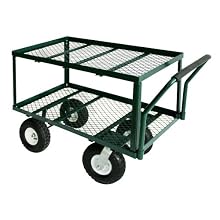 Sandusky TW3820 Heavy Duty Steel 2-Tier Flat Wagon with Pull Handle, 550 lbs Capacity, 38" Length x 20" Width