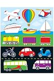 TRANSPORTATION SHAPE STICKERS 84PK