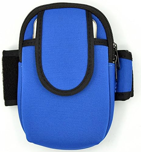 Sports&Fitness Blue Double Pockets Armband Running Armband with Zipper Pouch for Samsung S6 Edge A3 A5 iPhone 6S 6 5S 4S Nokia Lumia 928 635 LG G3 G2 Nexus 5 4 MOTO X Blackberry Classic+Capacitive Pen