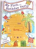 Pack of 20 Boy's 1st Birthday Party Invitations with Envelopes