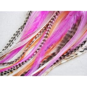 Glamour Kitten Pink and Black Meow!!! - 4-12 Inches -Feather Hair Extension