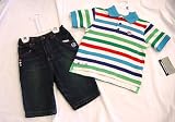 Rocawear - Rocawear Kids Stripes Denim Capri Polo Set