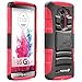 Fosmon STURDY Shock Absorbing Dual Layer Hybrid Holster Cover Kickstand Case for LG G3 - Retail Packaging (Red)