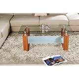 Design Wohnzimmertisch Couchtisch Walnuss/Glas