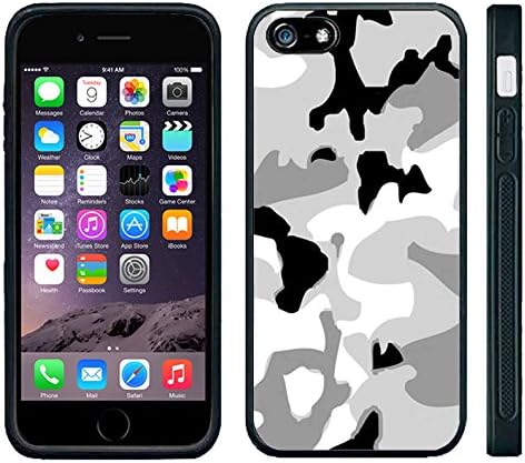 Apple iPhone 6 Black Rubber Silicone Case - Arctic Digi Camo camoufladge snow