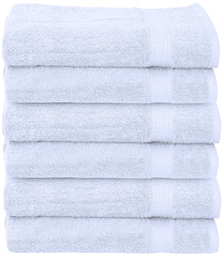 Pure Cotton Hotel & Spa Bath-Towels White - 6 Pack (27 by 54 inches) 400 GSM Easy Care, Ringspun Cotton for Maximum Softness and Absorbency - by Utopia Towels