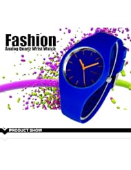New Brand Geneva Women Ladies Elegand Simple Dial Blue Soft Rubber Band Analog Wrist Watch Boys Sport Watches