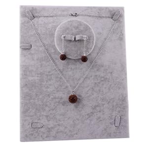 Kadima Swarovski Elements Crystal Disco Ball Smoked Topaz Pendant Necklace & Stud Dangle Earrings Jewelry Set,Include Chain 18 Inches,Earring:10mm Ball,Pendant:16mm Ball