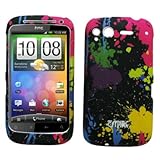 EMPIRE Paint Splatter Rubberized Design Hard Case Cover for HTC Desire S