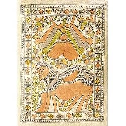Asia Art of India Madhubani Folk Paintings Wall Decor Organic Color Paper 11 x 15 inches