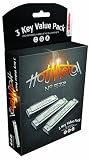 Hohner 3P572BX Hot Metal 3 Harmonica Value Pack, Keys C, G, A