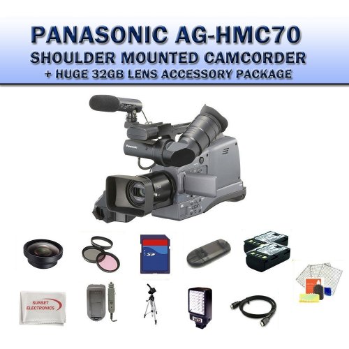 Panasonic AG-HMC70U Shoulder Mounted Camcorder + Huge 32GB Lens Accessory Package