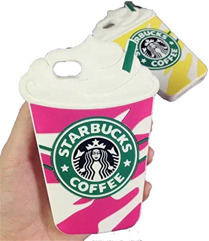 3D Cartoon Starbucks Coffee Cup Silicone Back Case Cover For iPhone 5S (Rose)