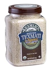 RiceSelect Organic Texmati White Rice, 36-Ounce Jars (Pack of 4)
