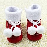 （セ・ミニョン）C'est mignon　ベビーシューズ　ファーストシューズ　ブーツ　マジックテープ　ボンボン　レッド (11cm)