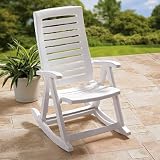 BrylaneHome Foldable Rocking Chair (WHITE,0)