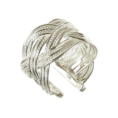 Celtic Knot Ring Adjustable Size 6 to 8 Custom Fit Open Back Ring Polished Coated Sterling Silver Ring for Women, Teens, and Girls Picture
